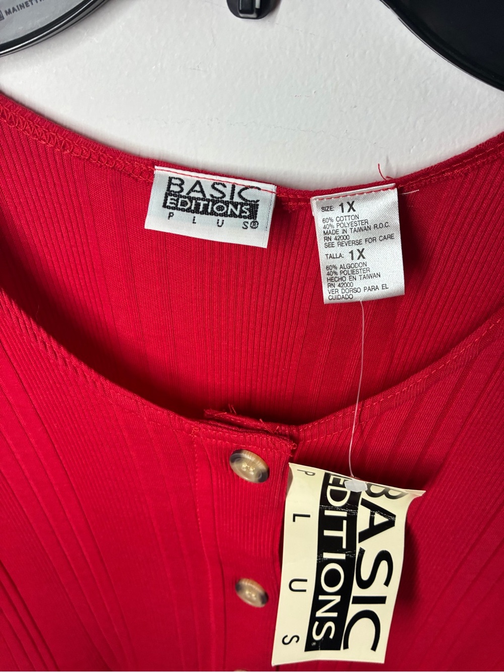 Basic Editions Red Button-Front Maxi Dress - Picture 4 of 6